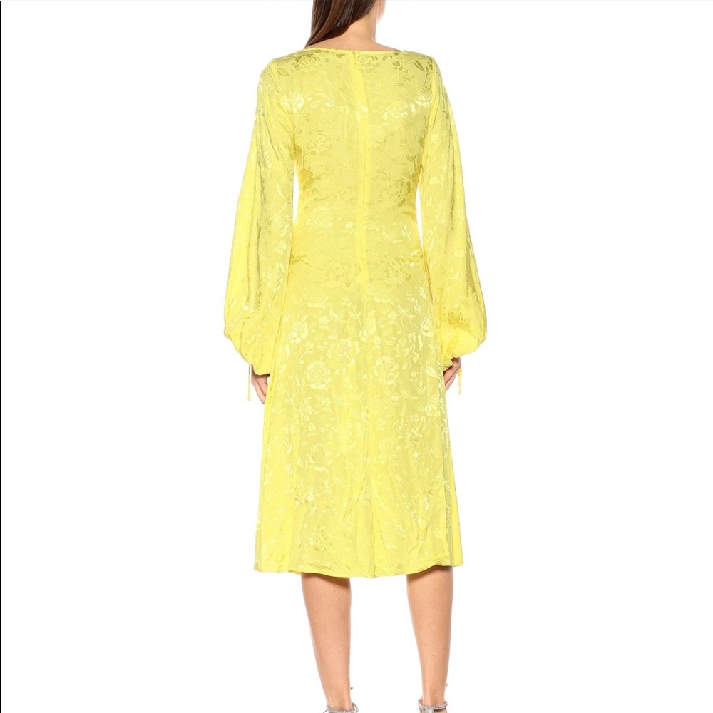 STAUD NWT Sofia yellow balloon sleeve Dress. Sz 6 🍋 - Picture 2 of 5